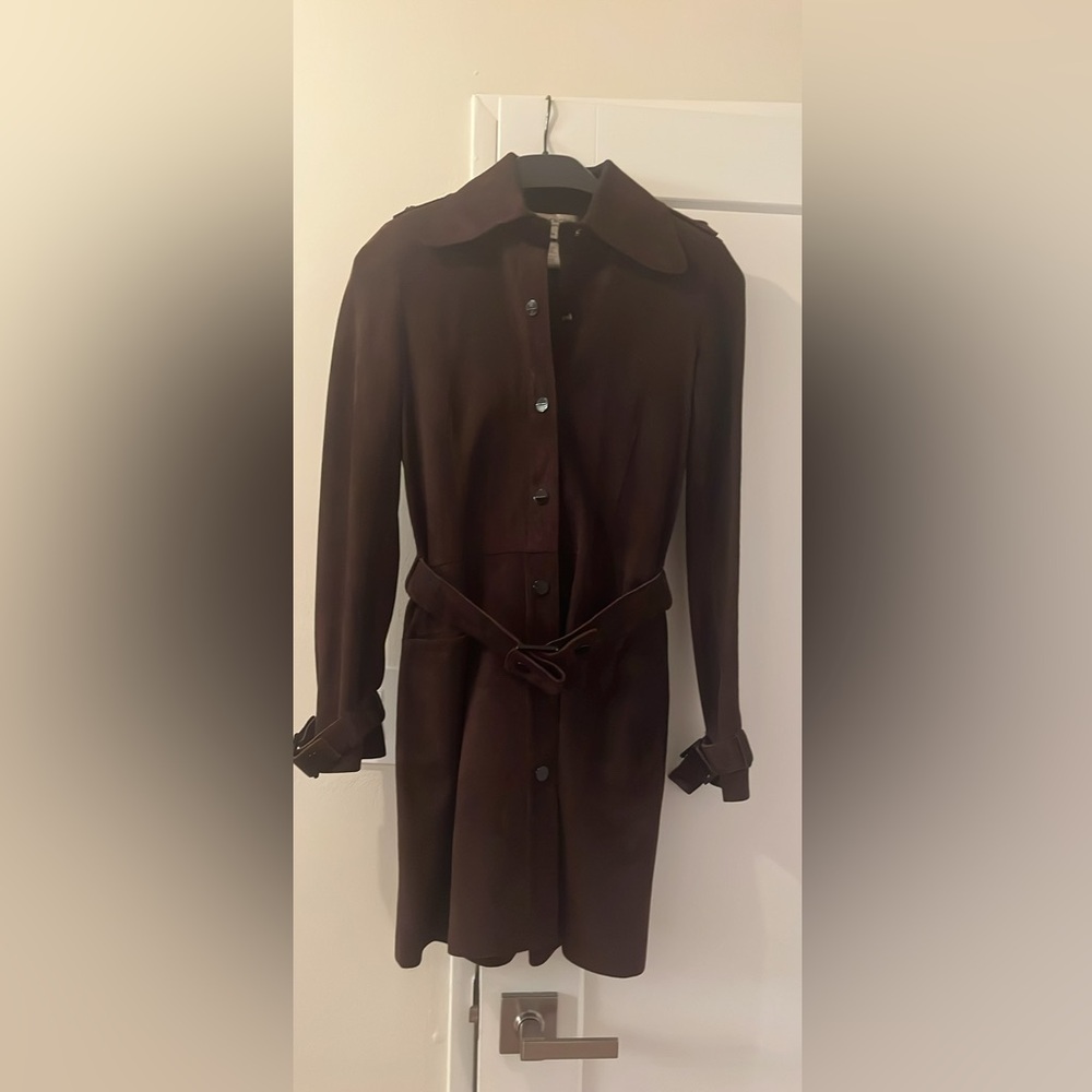 Givenchy Dark Brown Suede Coat